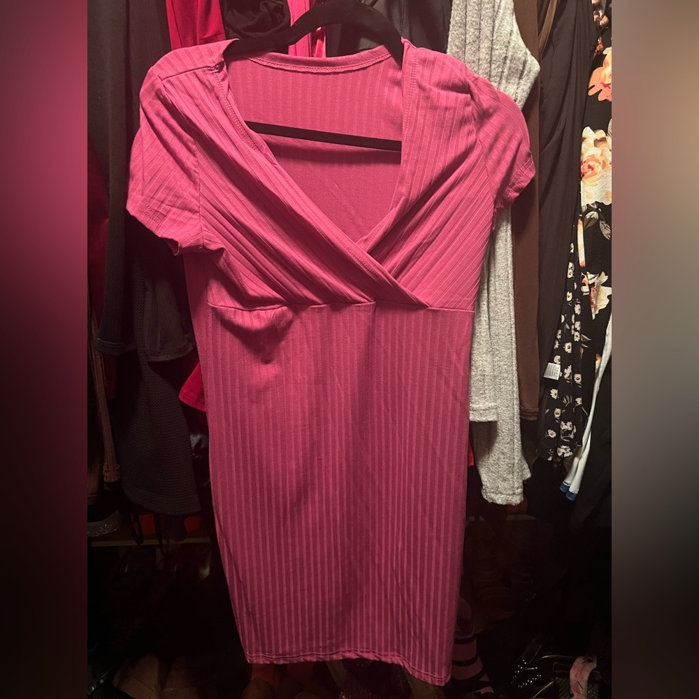 Pink size large dress. It’s stretchy & great for a night out.